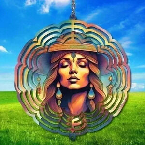 8 inch boho hippie rainbow  indoor /outside wind spinner 3